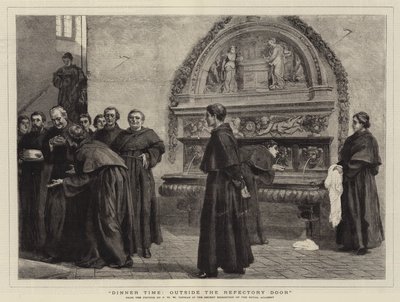Hora de la cena, fuera de la puerta del refectorio de Frank William Warwick Topham
